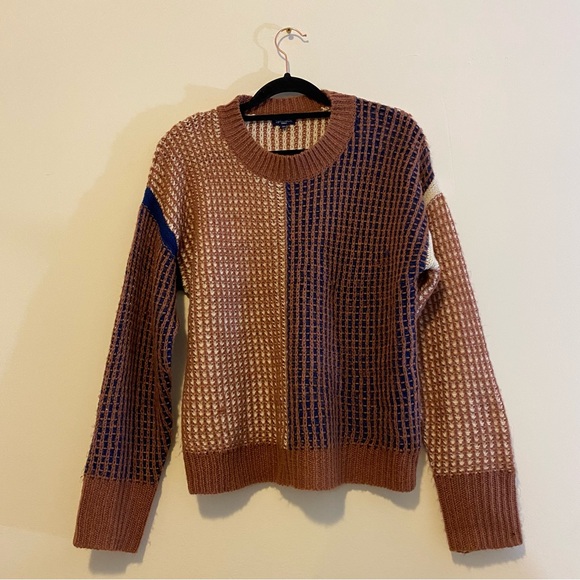 Splendid Small Caramel Tight Knit Colorblock Sweater - Picture 8 of 8